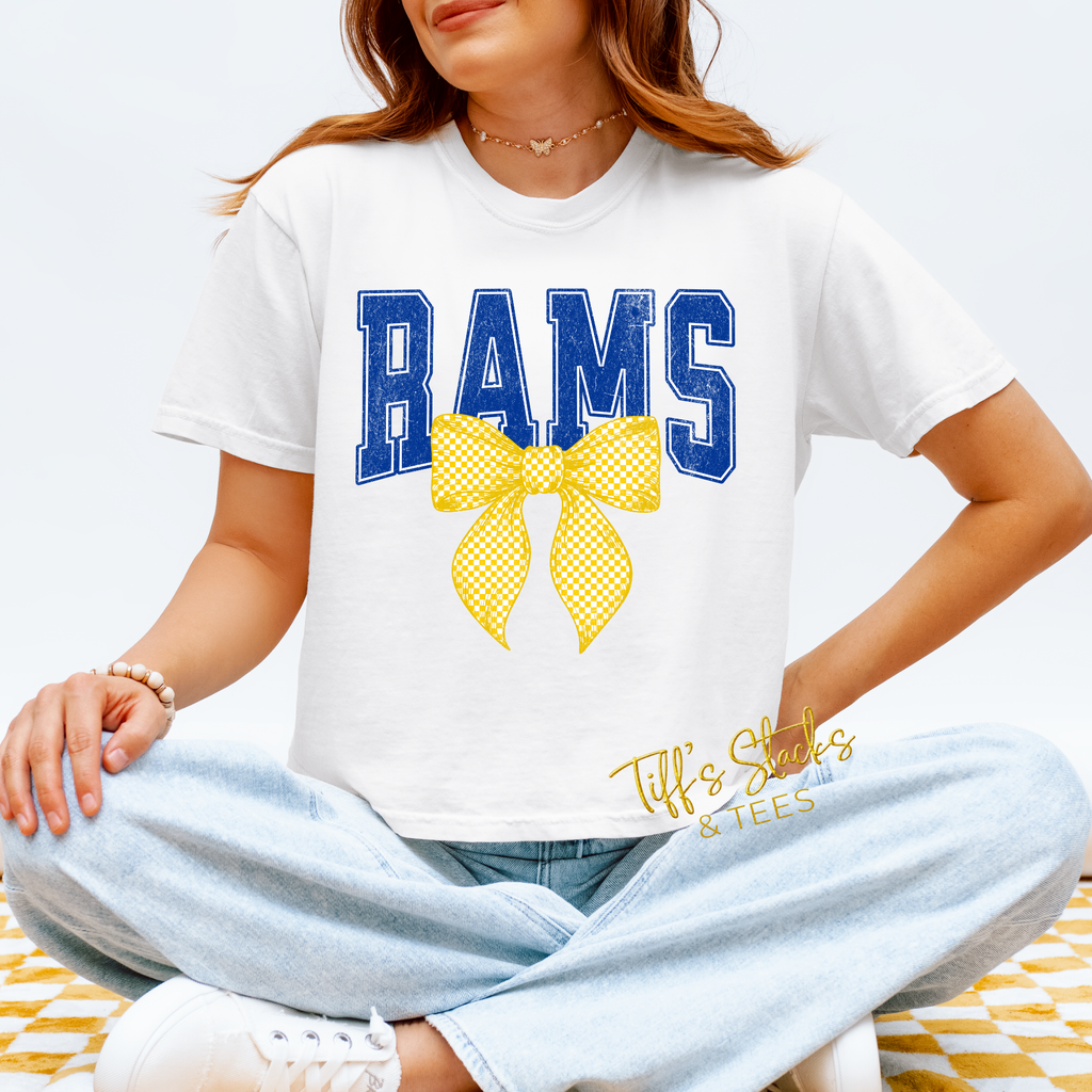 Rams Checkered Coquette Bow