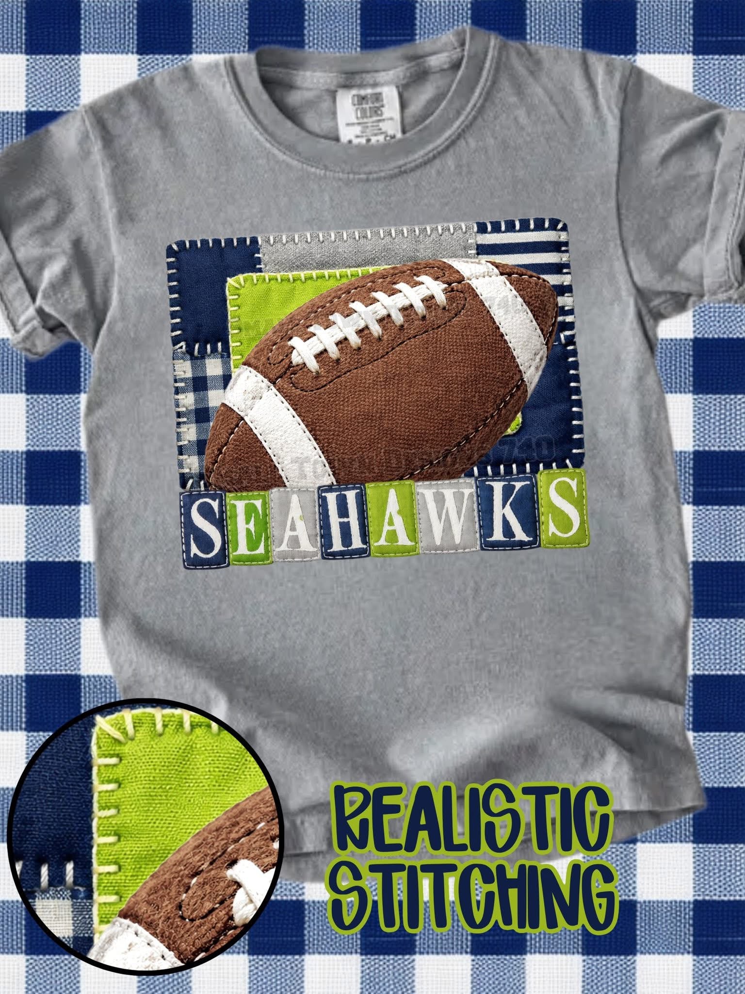 Seahawks Realistic Stitching