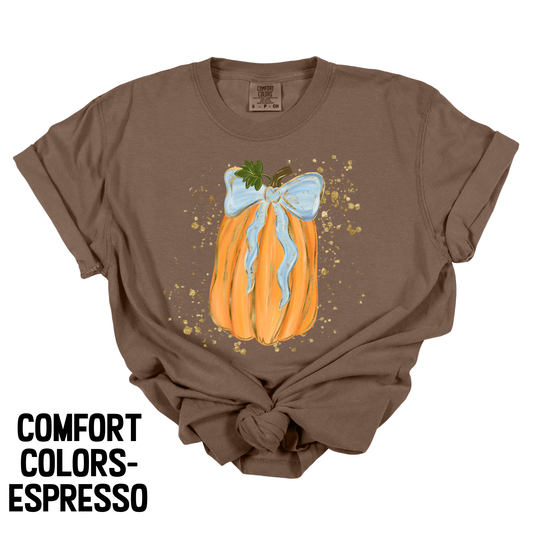 Pumpkin Splatter w/ Coquette Bow