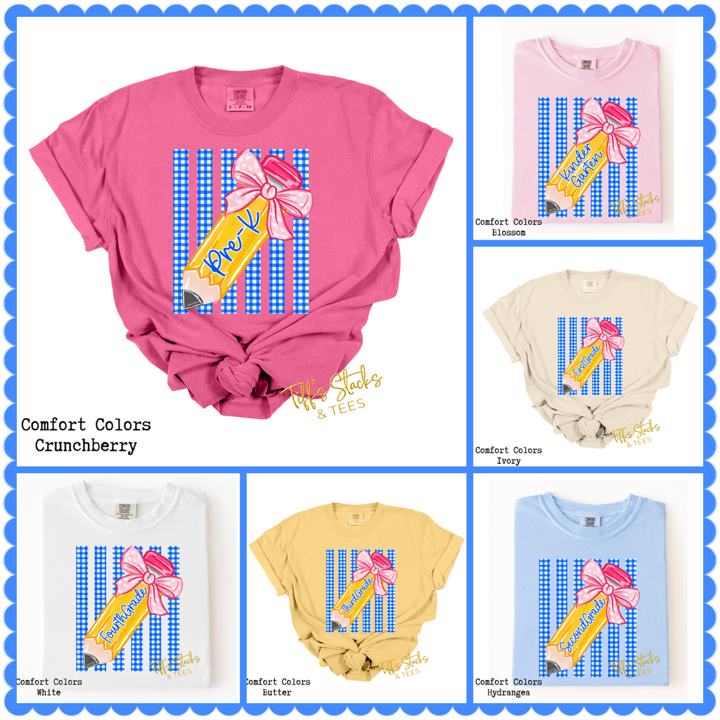 Checkered Stripe Pencil Coquette Grade Level