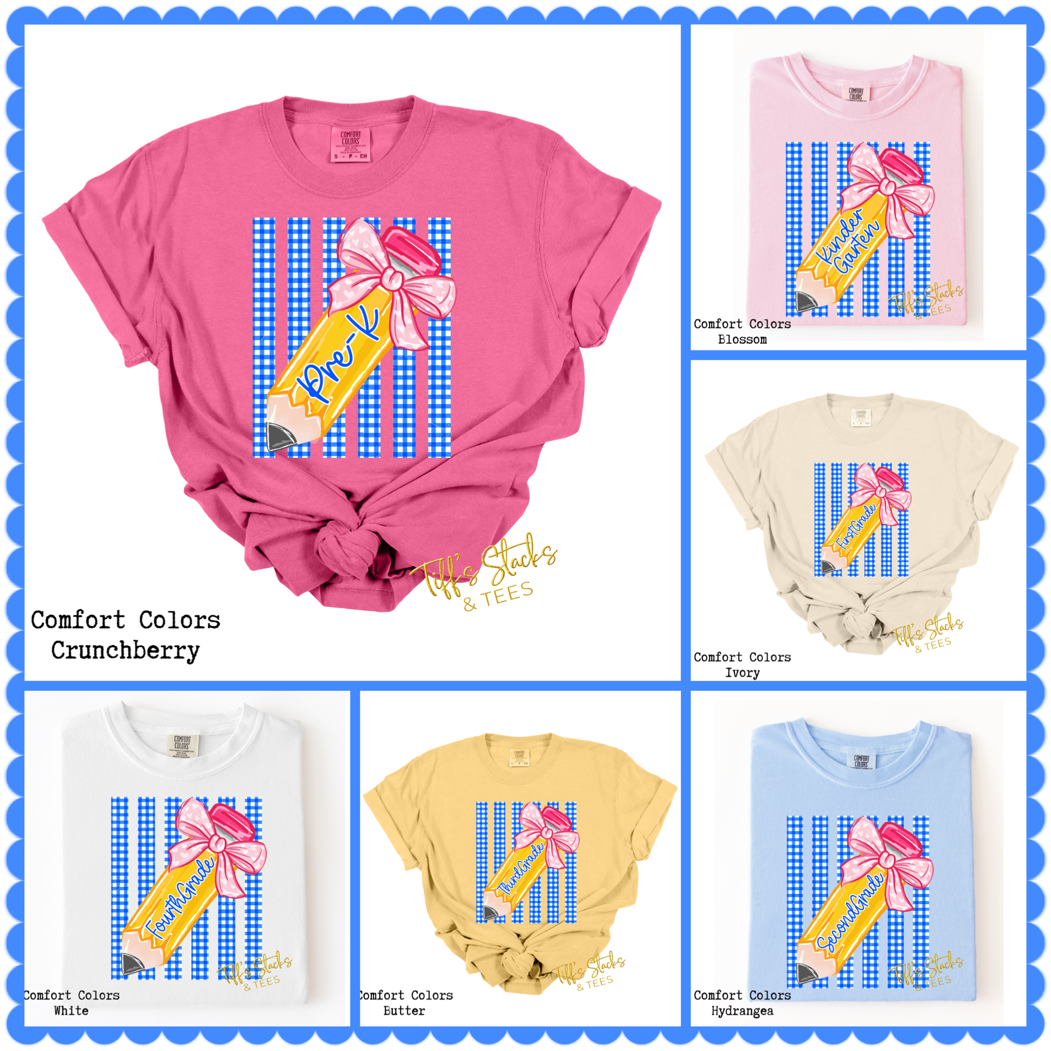 Checkered Stripe Pencil Coquette Grade Level