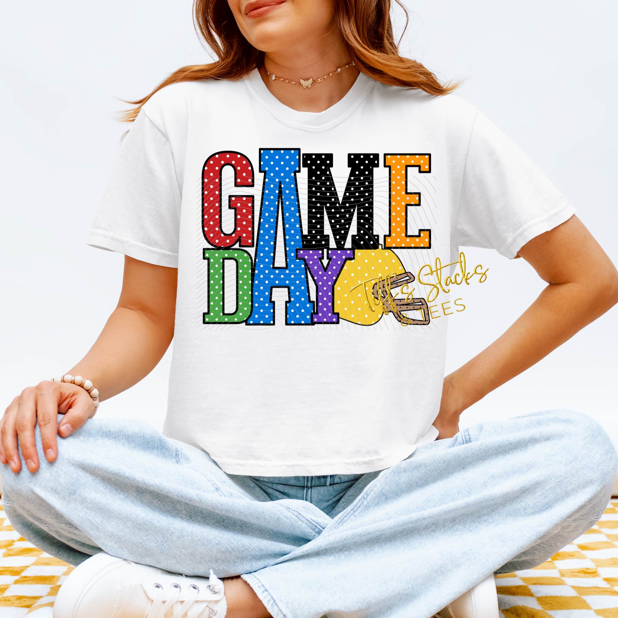 Football Game Day Colorful Polka Dots