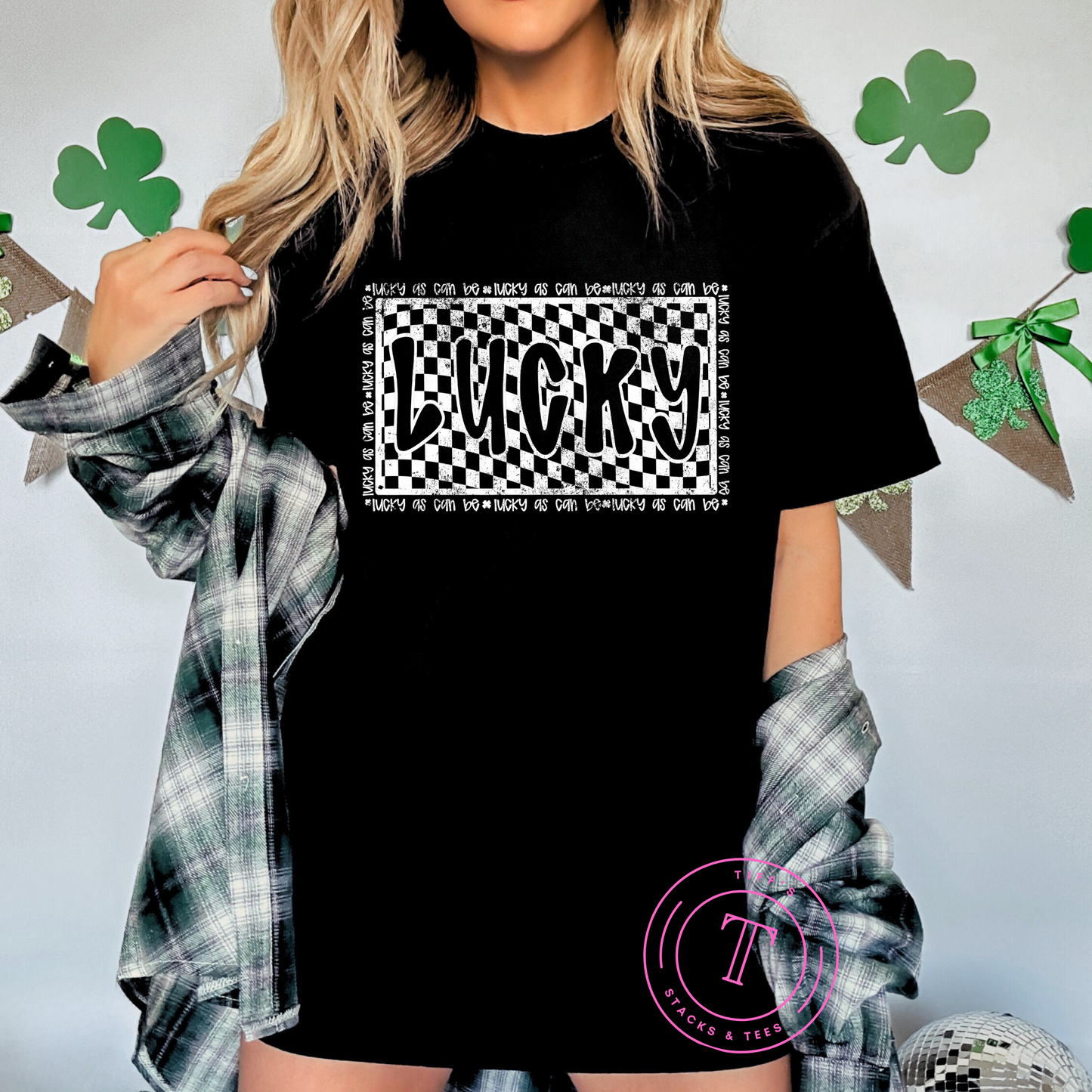St. Patrick's Day Lucky as Can Be Black or White Print