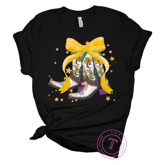 Mardi Gras Boots w/ Coquette Bow