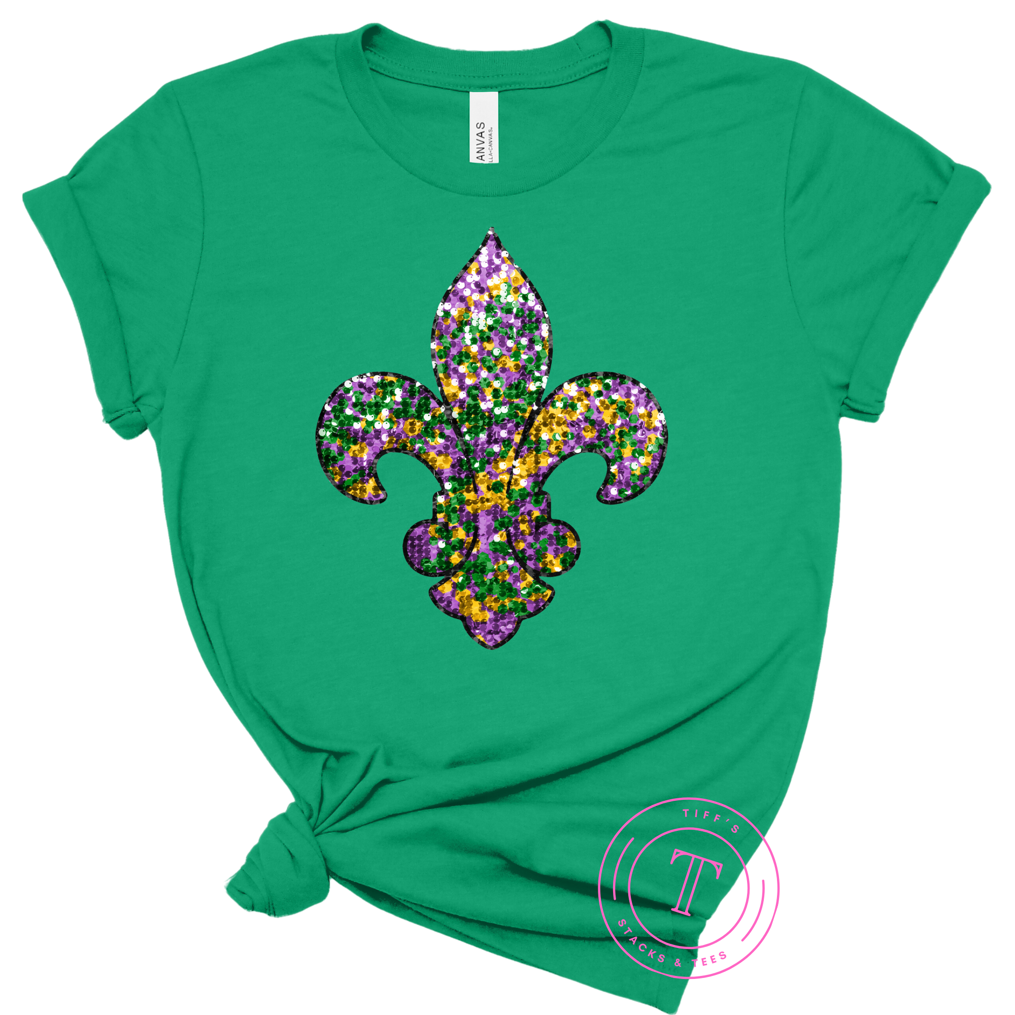 Mardi Gras Glitter Fleur De Lis Faux Glitter