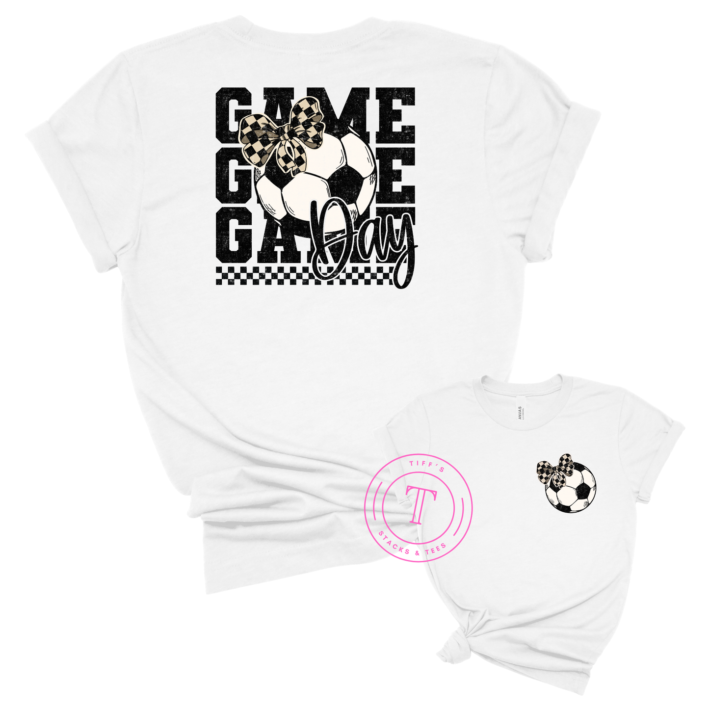 Soccer Game Day Coquette Front/Back