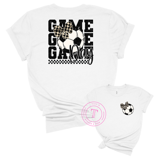 Soccer Game Day Coquette Front/Back