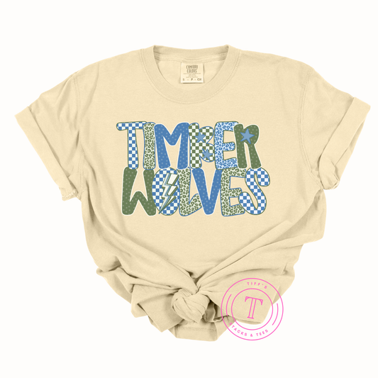 Timberwolves Retro Gingham Leopard