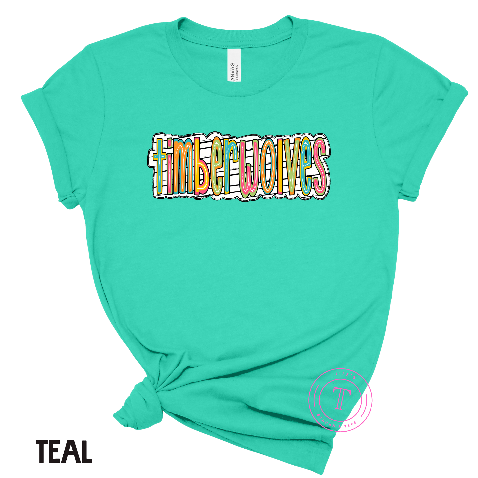 Timberwolves Colorful Scribble Doodle