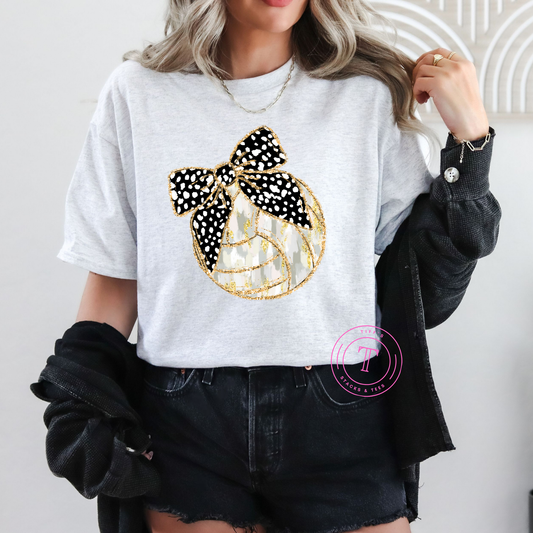 Volleyball Dalmation Dot Coquette Bow